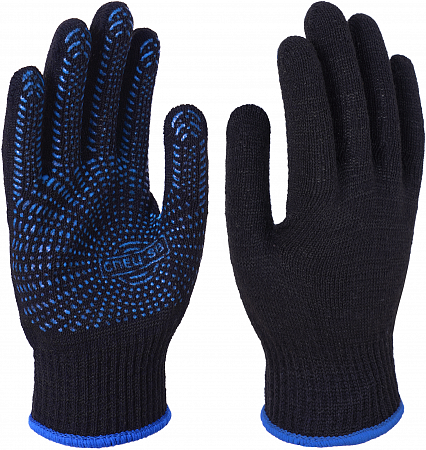 Перчатки трикотажные с ПВХ СПЕЦ-SB® СЕТЬ черный, (Пер 062)