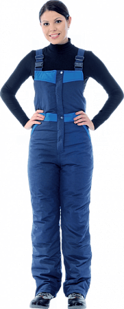 Полукомбинезон ЗИМУШКА зимний, т/синий-василек, женский