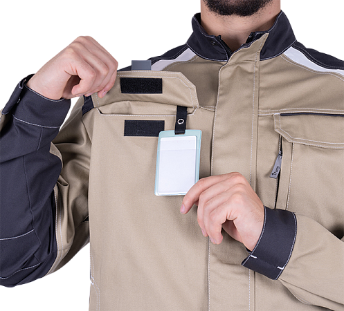 Куртка ТУРБО SAFETY летняя, бежевый-т.серый