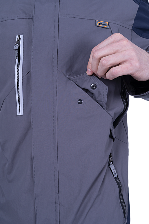 Куртка-штормовка РЕСПЕКТ, серый-т/синий