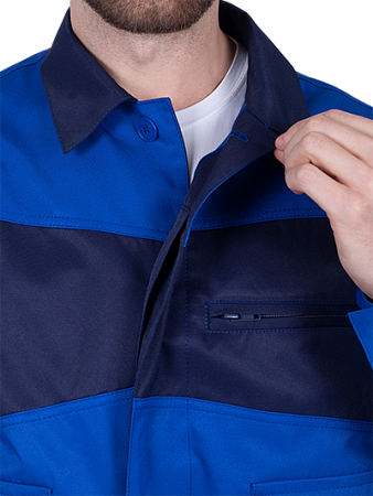 Костюм СПЕЦИАЛИСТ-2 летний, василек-т/синий (Куртка+полукомбинезон)