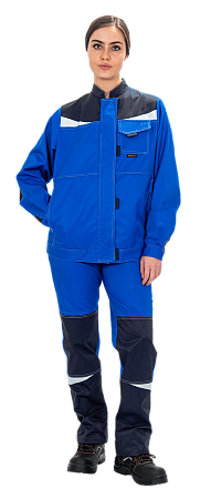 Костюм КМ-10 ЛЮКС летний, василек-синий, женский (Куртка+брюки)