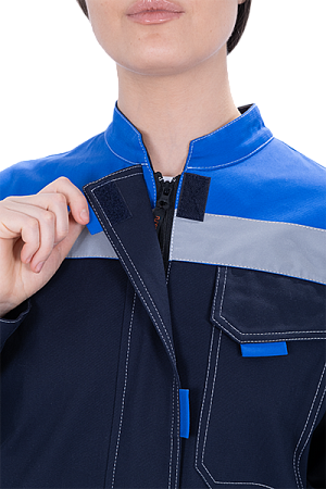 Костюм РАЦИОНАЛИЗАТОР летний, синий-василек, 100% х/б, женский (куртка, брюки)