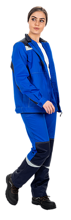 Костюм КМ-10 ЛЮКС летний, василек-синий, женский (Куртка+брюки)