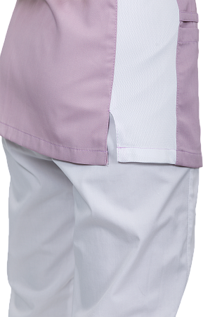 Блуза БЕРТИ, лавандово-розовая-белая