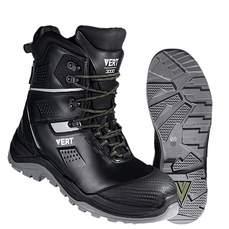 Ботинки VERT высокий берец с КП и КС нат. мех кожаные ПУ/ТПУ