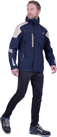 Куртка-штормовка РЕСПЕКТ, синий-бежевый