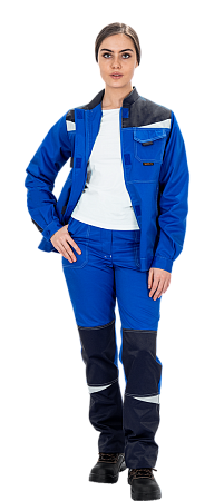 Костюм КМ-10 ЛЮКС летний, василек-синий, женский (Куртка+брюки)