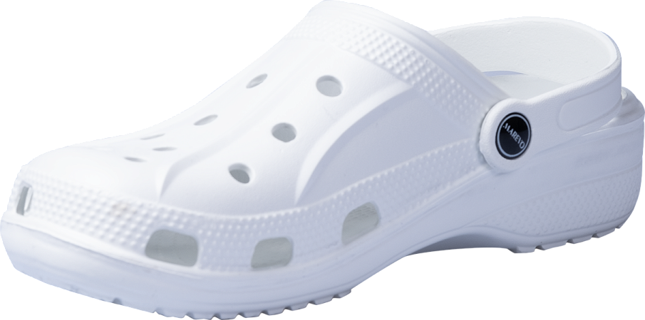 Туфли летние ЭВА (сабо) с перфорацией и ремешком (белые)