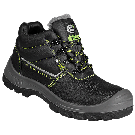 Ботинки СПЕЦ® кожаные с МП иск. мех на ПУ/ПУ