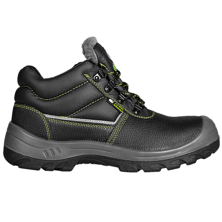 Ботинки СПЕЦ® кожаные с МП иск. мех на ПУ/ПУ