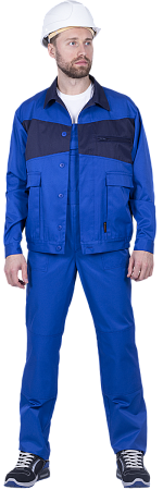 Костюм СПЕЦИАЛИСТ-2 летний, василек-т/синий (Куртка+полукомбинезон)