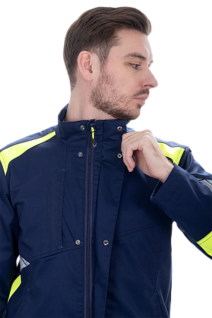 Куртка ACTIVE FLEX / АКТИВ ФЛЕКС, летняя, т.синий-флуоресцентный желтый