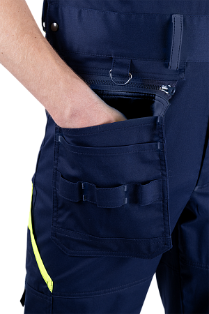 Полукомбинезон ACTIVE FLEX / АКТИВ ФЛЕКС летний, т.синий-флуоресцентный желтый