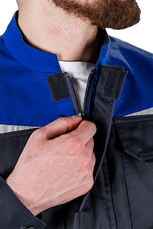 Костюм КМ-10 ЛЮКС АНТИСТАТ летний, т.синий-василек (куртка+полукомбинезон)