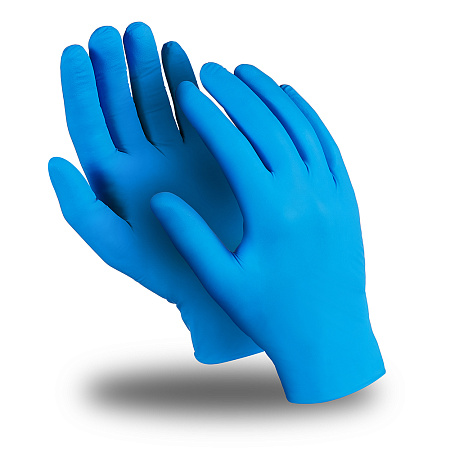 Перчатки ЭКСПЕРТ (DG-022), нитрил 0.12 мм, неопудренные, текстура на пальцах, цвет синий