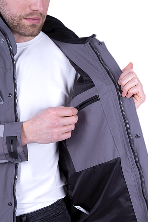 Куртка-штормовка РЕСПЕКТ, серый-красный