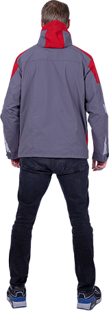 Куртка-штормовка РЕСПЕКТ, серый-красный