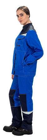 Костюм КМ-10 ЛЮКС летний, василек-синий, женский (Куртка+брюки)