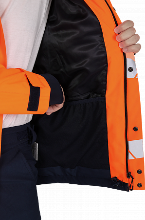 Куртка мужская утепленная ACTIVЕ, флуоресцентный оранжевый-синий