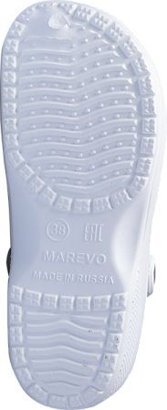 Туфли летние ЭВА (сабо) с перфорацией и ремешком (белые)