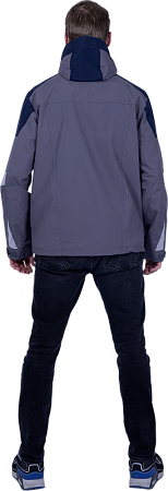 Куртка-штормовка РЕСПЕКТ, серый-т/синий