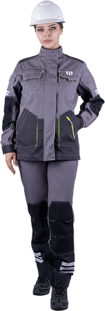 Куртка ЭДВАНС летняя, серый-т.серый-черный, женская