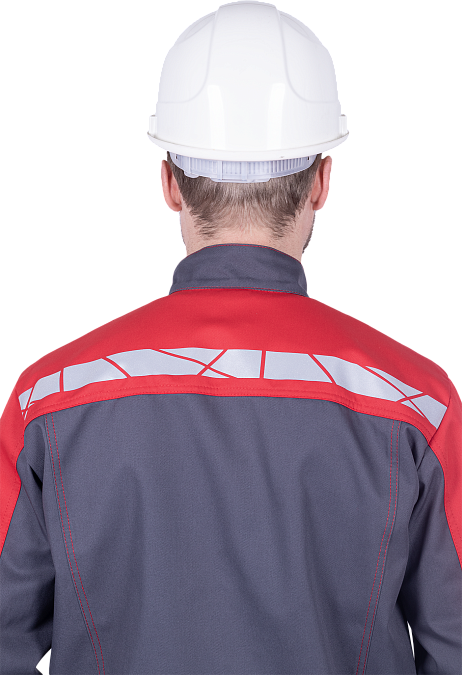 Куртка ХАЙ-ТЕК SAFETY летняя, серый-красный-черный