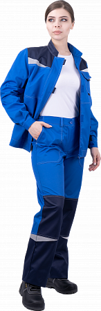 Костюм КМ-10 ЛЮКС летний, василек-синий, женский (Куртка+брюки)