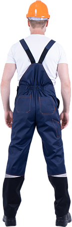 Костюм КМ-10 ЛЮКС летний, т.синий-оранжевый (Куртка+полукомбинезон)