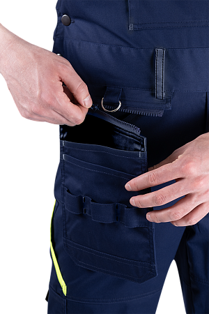 Полукомбинезон ACTIVE FLEX / АКТИВ ФЛЕКС летний, т.синий-флуоресцентный желтый