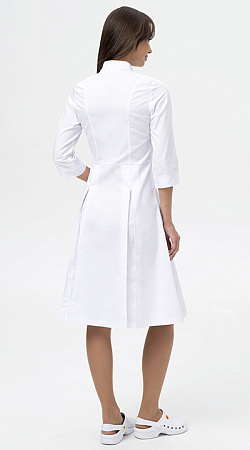 Халат МОНИКА, белый - бирюза