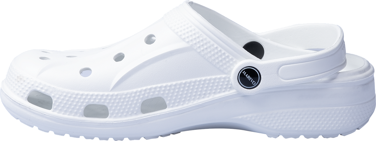 Туфли летние ЭВА (сабо) с перфорацией и ремешком (белые)