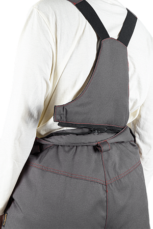 Костюм КМ-10 ЛЮКС зимний 3-4 класс, серый-красный-черный, женский