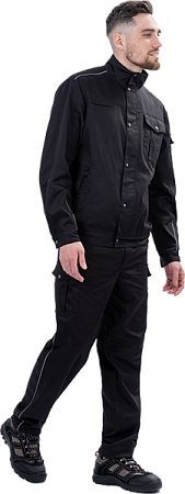 Костюм ФОРПОСТ летний, черный (куртка, брюки)