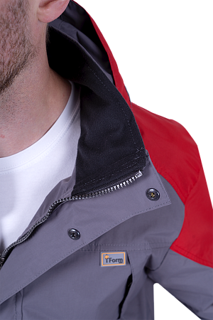 Куртка-штормовка РЕСПЕКТ, серый-красный